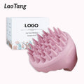 Wholesale Custom Logo Wheat Straw Hair Shampoo Brush Soft Silicone Care Scalp Massager Hair Brush
