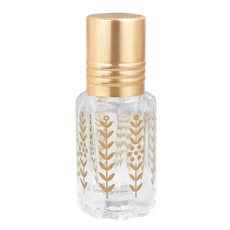 Hot Sale  Gold Cap Empty Essential Oil Steel Roller Glass Perfume 3ml 6ml 12ml Leak Proof Roll on Bottle