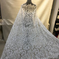 Luxury French Pearl Tulle Embroidery Lace Fabrics 5 Yards African Beads and Stones Crystal Fabric Lace