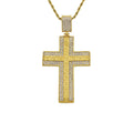 New Hiphop Jewelry 316L Stainless Steel Gold Plated Crystal Diamond Stone Necklace Cross Pendant