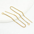 Real 14K Gold Filled GF Ear Threader 0.75/0.85mm Box Chain W/Ring Wire for Jewelry Finding Making Earring Accessories