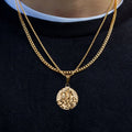 Trendy Jewelry Sets Stainless Steel 18K PVD Gold Plated Fashion Custom Saint George Medal St George of Lydda Necklace for Man