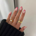 Women INS Fashion Jewelry Gift Stainless Steel Shell Pearl Finger Ring No Fading