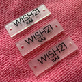 Unique Design Sewing Holes Transparent PVC Rubber Labelwaterproof clear Silicone Rubber Tags for Swimwear