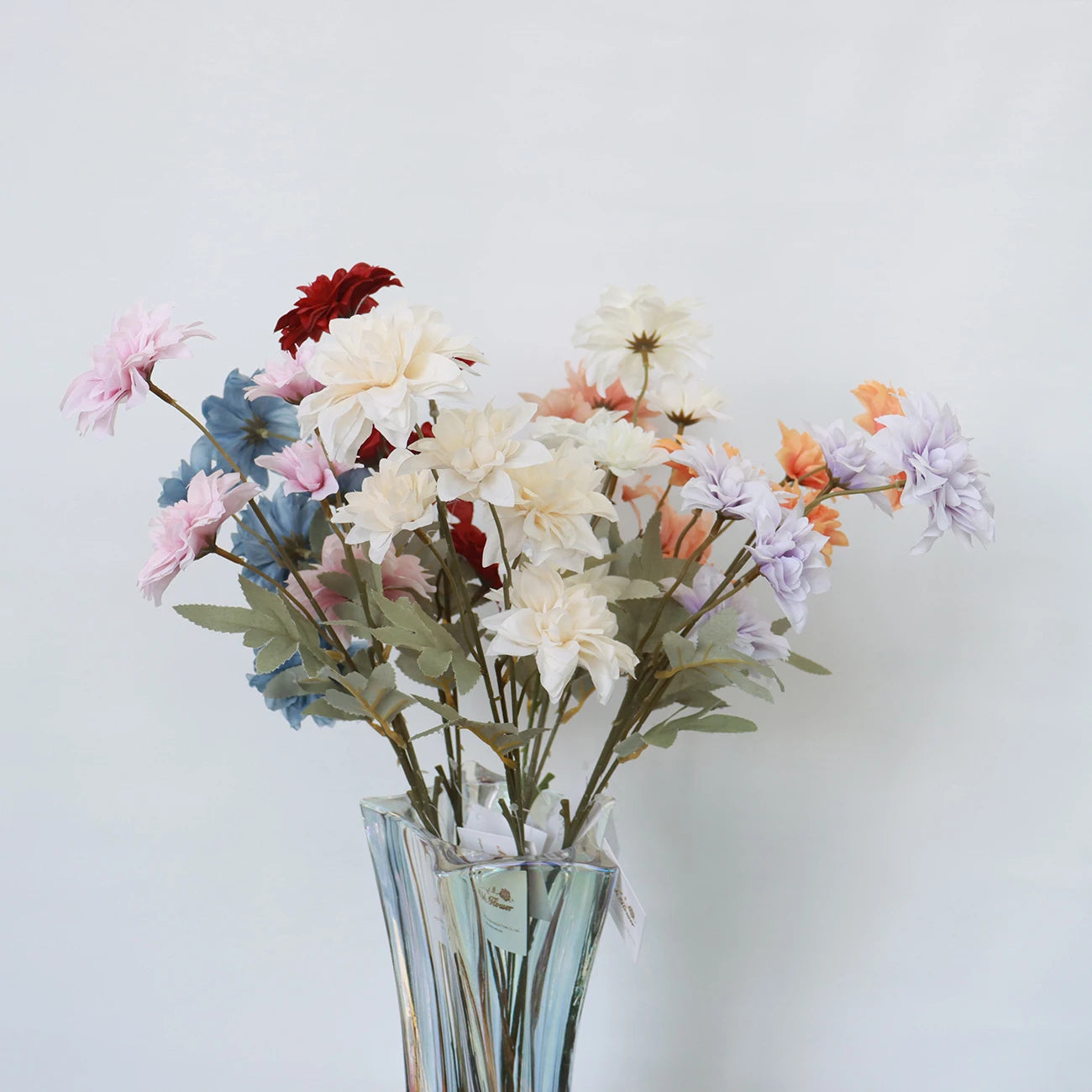 TG017 Small Dahlia Artificial Flowers Decorative Green Plants Wholesale Wedding Decorative Flowers