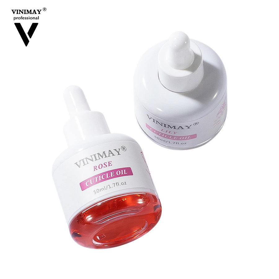 Vinimay Nails Cuticle Oil Custom logo 6 Flavors Rose Lavender Lemon Lily Jasmine Aloe 50ml Vitamin E Nourishing Oil Cuticle