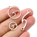 Fashion Antique Silver Plated Wave Small Charms Pendant Alloy Metal DIY Jewelry Findings Accessories for Necklace Bracelet
