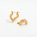 Trendy Earring 18K PVD Gold Link Chain Drop Earring Irregular Gold Plated Jewelry Stainless Steel Earrings Women MegaBDM