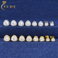 Wholesale Multi Size Trillion Cut Moissanite Stud Earrings 925 Sterling Silver Iced Out Diamond Fine Jewelry Women Men Luxury