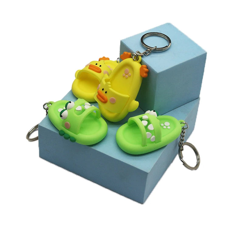 Wholesale Lovely Mini Shoe Keychain 3d Slipper Keyring Slipper Keyholder Key Couple Bag Pendant  Keychain