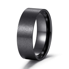 Popular 8mm Black Ceramic Ring Core for Wood Inlay Outside Sand Finish Polish Inside 1.3mm Thick
