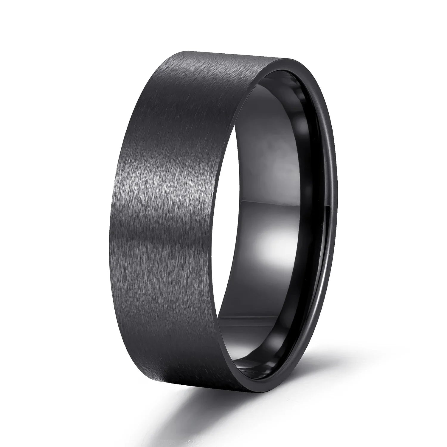 Popular 8mm Black Ceramic Ring Core for Wood Inlay Outside Sand Finish Polish Inside 1.3mm Thick