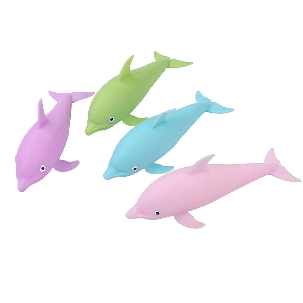 KEHUI Funny Fidget Stress Relief Toy Sensory Hot Style Wholesale TPR Squeez Dolphin PVA Stress Ball for Children Soft Toy