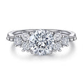 Silver Halo Ring 925 Rhodium Plated Jewelry Blue Zircon Gemstone Originally Wedding Engagement Ring 925 Silver