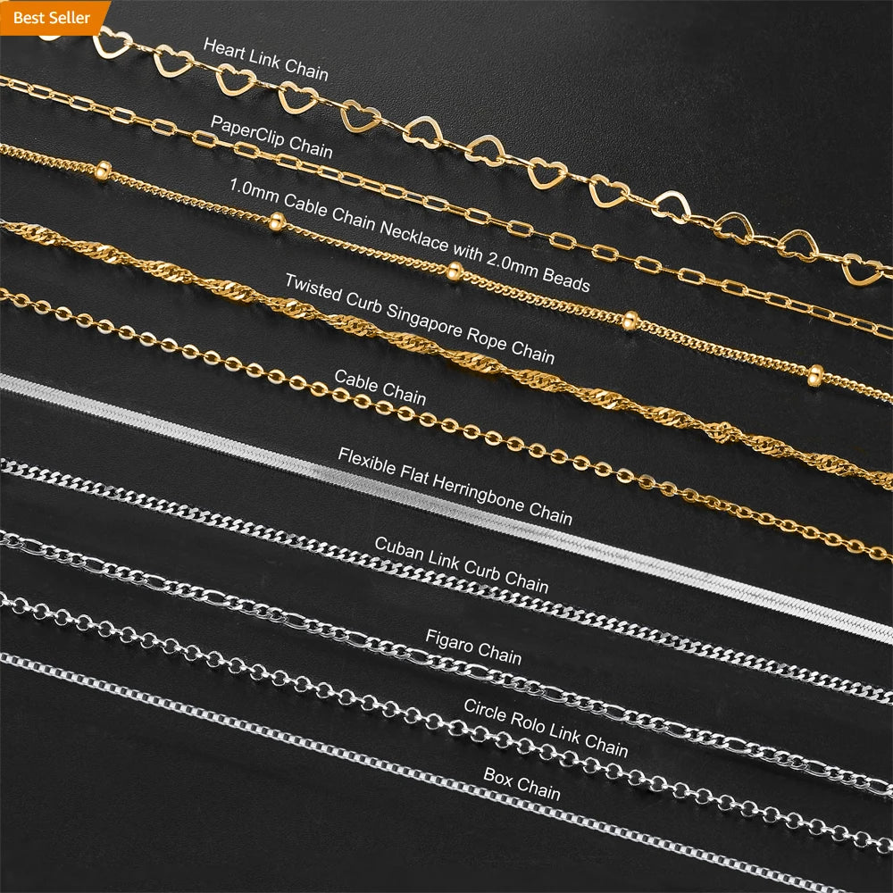 SC-5 Cadena De Plata 925 Italiana Chain Jewelry Wholesale Solid Sterling Silver Cross Box Snake Bead Bamboo Twisted  Link Chains