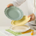 Korean Ins Ceramic Plate Vintage Lace Cream Western Dessert Plate
