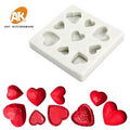 AK Mini Diamond Heart Silicone Fondant Mold for Valentine's Day DIY Gum Paste Pastry Baking Mold for Cake Decorating
