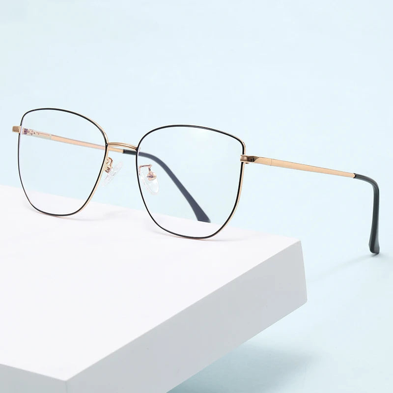 XH91223 Unisex Optical 1pc Metal Squared Copper Blue Light Blocking Eyeglasses Vivid Color Fashionable Decoration for Diamond