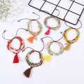 Hot Selling Bohemian Style Handmade Luxury Cotton Tassel Charm Pulsera Adjustable Bracelet for Girls Stackable Weddings Gifts