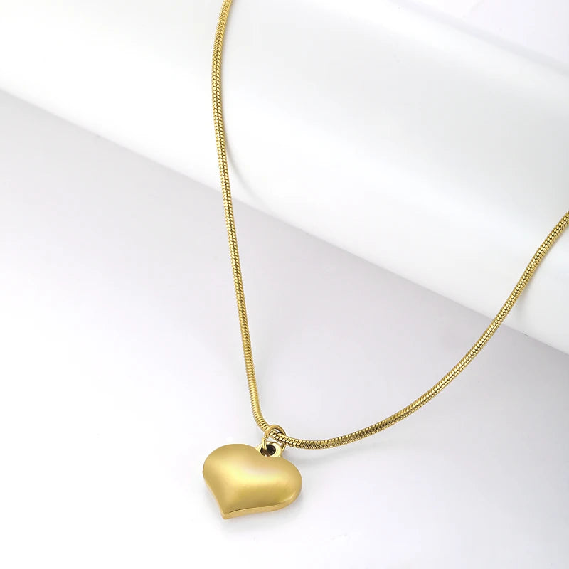 New Gold-plated Stainless Steel Geometric Pendant Necklace Strand Chains Fashionable Unique Unisex Design for Anniversary