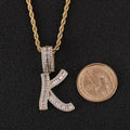 Exquisite Light Luxury T-shaped Zircon 26 English Letter Hip Hop Name Pendant Creative Trendy Rap Necklace
