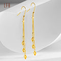 Wholesale 18K Real Gold Star Drop Pendant Earrings AU750 Solid Earring Wedding 18k Pure Gold Earrings