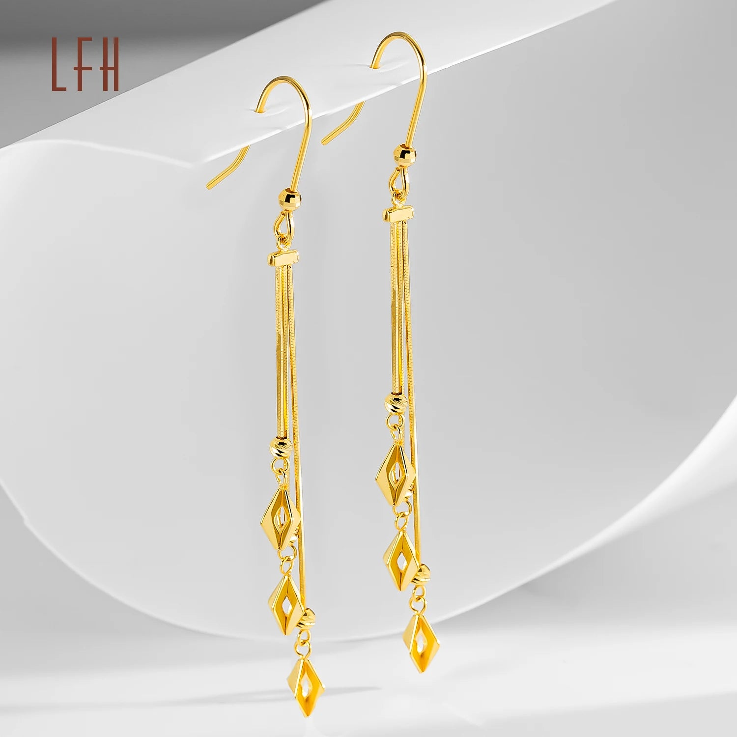 Wholesale 18K Real Gold Star Drop Pendant Earrings AU750 Solid Earring Wedding 18k Pure Gold Earrings