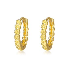 New Arrival 18K Gold Plated Round Hoop Earrings Chic 925 Sterling Silver Hoop Earrings for Women Girls
