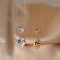 X179 Stainless Steel Strawberry Shaped Pendant Necklace Gold Plated Cubic Zirconia Heart Charm Necklace Jewelry for Women