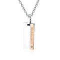 New Style LOVE FOREVER Engraved Pendant for Men and Women Stainless Steel Jewelry Fashion Square Pendant Necklace