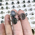 2025 European and American New Design Fashion Oval Stone Cabochon Silver Gothic Natural Moss Agate Jewelry Women Ring Adjustable