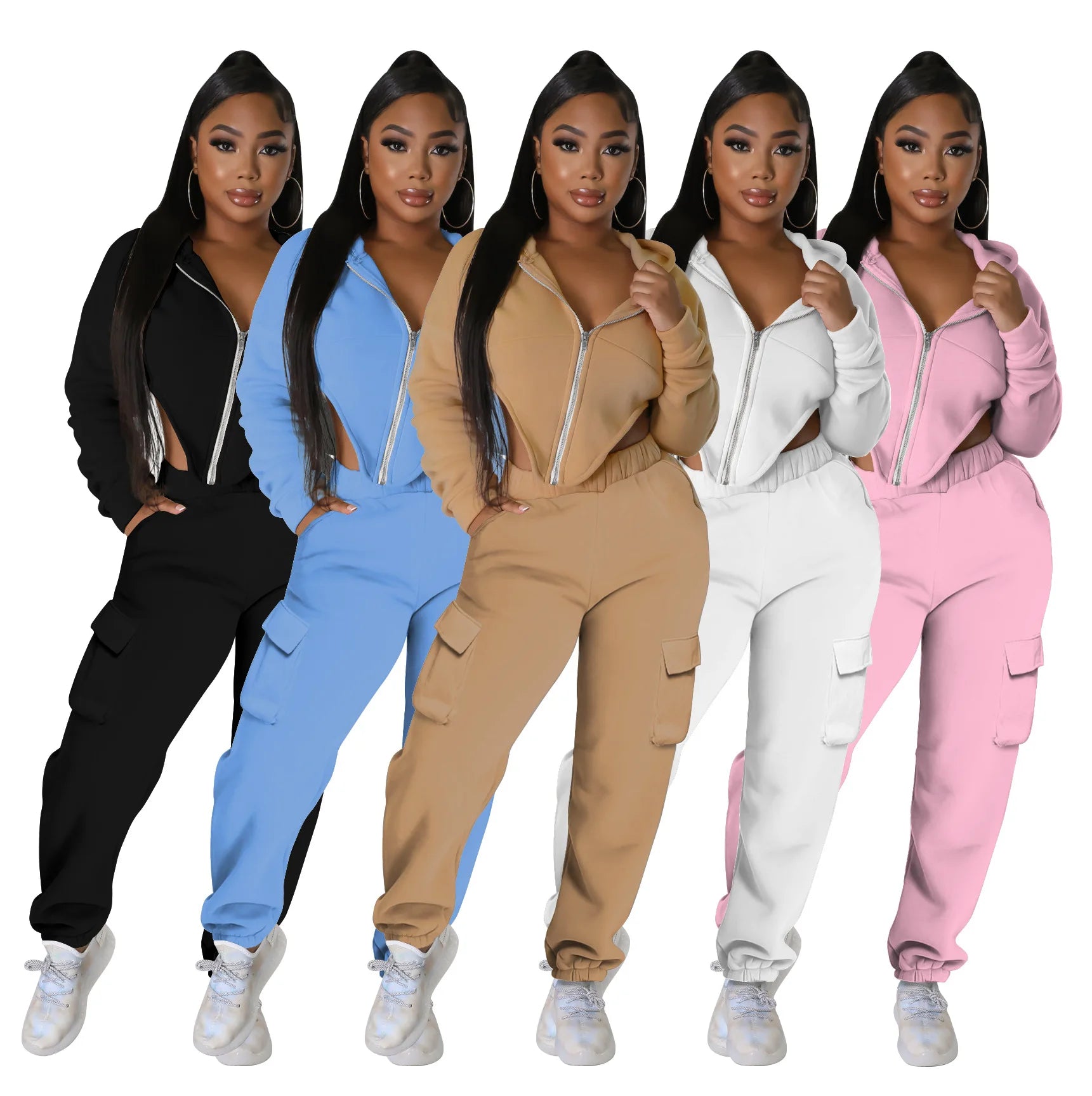 OEM Buttery Soft Zip Jacket Jogger 2-Piece Tracksuit Activewear Set for Women
