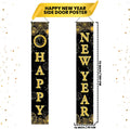 Happy New Year Banner New Year  Door Hanging Decorations Outdoor Sign Banner for Door