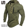 Liu Ming Wholesale Price Fashion Men Clothing Vintage Lace up Streetwear Long Sleeve Hoodie Pullover Tee T Shirt Sweatshirt