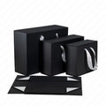 High-End Custom Logo Packaging Boxes 33*25*12cm Black Large Easy Folding Hoodie Shoe Ecommerce Box Rigid Magnetic Handle Low MOQ