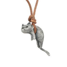 AA016412 Cat Pendant Necklace Punk Vintage Cute Cat Jewelry for Women and Men