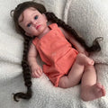 Artificial 50CM 20" Stretchy Soft Silicone Reborn Baby Doll Blank Long Hair Lifelike Newborn Girl Artist Collectibles Kids Gift