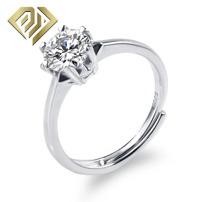 Fashion Jewelry S925 Sterling Silver Moissanite Ring Zircon Rings Wedding Rings Gifts for Women Engagement Jewelry