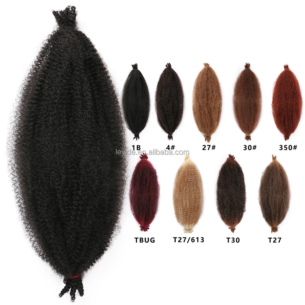 Wholesalers Crochet Braid Pre-separated Springy Afro Twist Hair Pre-fluffed Natural Kinky Curly Crochet Hair for Marley Braids