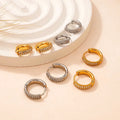 Wholesale Fashionable Stainless Steel Non Tarnish Jewelry 18k Gold Plated Hypoallergenic Waterproof Zircon Diamond Hoop Earrings