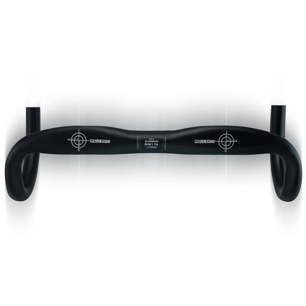 Integrated Molding CNC Strengthened Wind-Breaking Aero Flat Aluminum Alloy Road Bike Handlebars Matte Coating MAGICBROS MG-HB208
