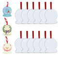 MDFSUB Stock Double-Side Hanging Sublimation Ornament Blanks Snowglobe Shape White MDF 76x65x3mm Sublimation Christmas Ornaments