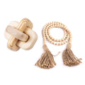 Decorative Farmhouse Rustic Three-ring Clasped Wooden Chain Wood Link Chain