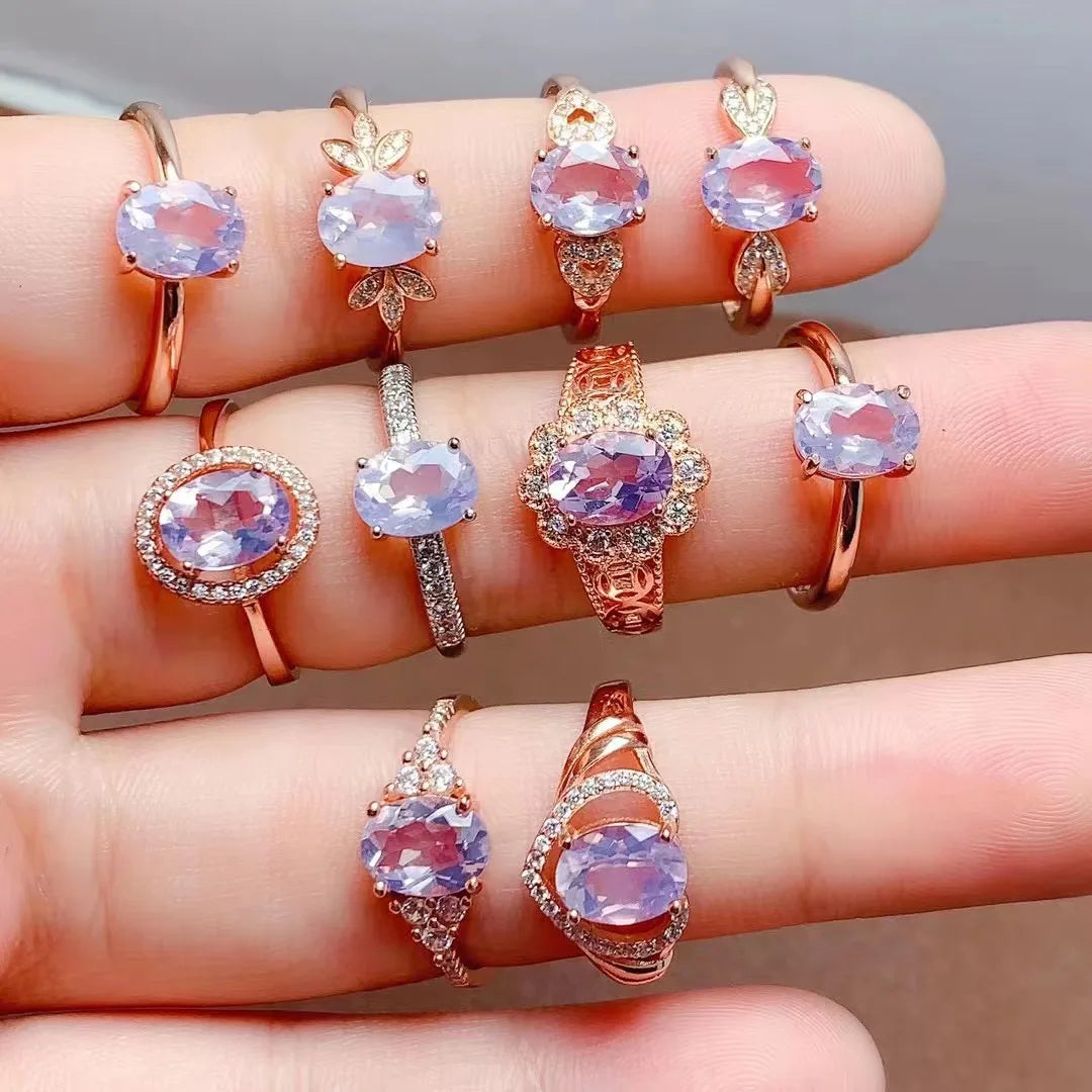 Latest Design 925 Sterling Silver Engagement Accessories Natural Amethyst Jewelry Rings for Women for Wedding or Party