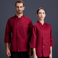 Wholesale logo Custom Men Women Unisex Kitchen Long Sleeve Restaurant Uniform Baker Cafe Cooking Cook Chef Jacket Chef Coat