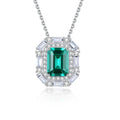 Daidan Silver Necklace 925 Sterling Luxury Diamond Wedding Jewelry Green Zircon Necklace