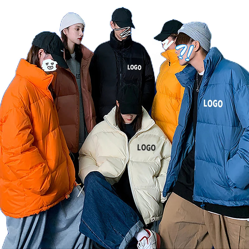 Factory Plain Shiny Wholesale Outdoor Fashion Winter Custom Logo Puffer Men's Jackets