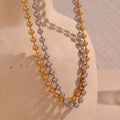 Minimalist Jewelry Beaded Chain Necklace Stainless Steel Jewelry Wholesale Gold Plated Accessoires De Bijoux