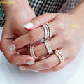 DEF Moissanite Main Stones 14k White and Yellow Pure Gold Wedding Colour Classic Engagement Eternity Rings Sale in Stock