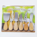 4/6 PCS Tiny Cheese Knife Sets Wooden Cheese Knives for Cheese Charcuterie Board Utensils Stainless Steel Slicer Cutter Fork